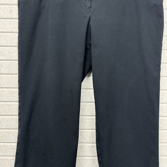 Eileen Fisher Black Cropped Straight Leg Pants Cuffed Women’s L - Picture 4 of 16
